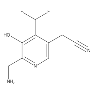 2-(Aminomethyl)-4-(difluoromethyl)-3-hydroxypyridine-5-acetonitrile结构式