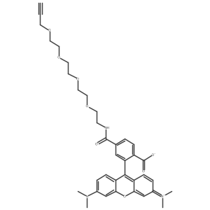 Acetylene-PEG4-carboxytetramethylrhodamine 110 conjugate Structure