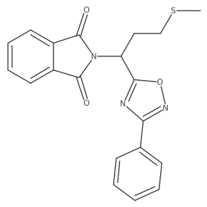 2-(3-(Methylthio)-1-(3-phenyl-1,2,4-oxadiazol-5-yl)propyl)isoindoline-1,3-dione结构式