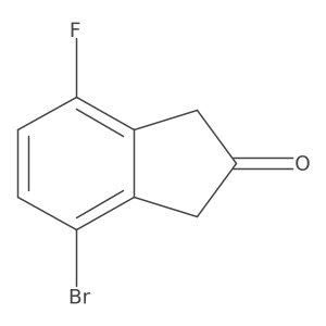 4-Bromo-7-fluoroindan-2-one结构式