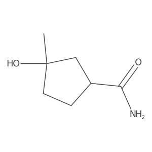 3-Hydroxy-3-methylcyclopentane-1-carboxamide结构式