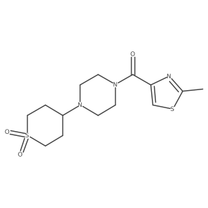 (4-(1,1-dioxidotetrahydro-2H-thiopyran-4-yl)piperazin-1-yl)(2-methylthiazol-4-yl)methanone结构式