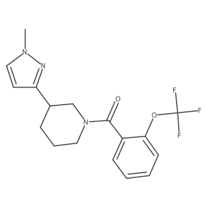 (3-(1-methyl-1H-pyrazol-3-yl)piperidin-1-yl)(2-(trifluoromethoxy)phenyl)methanone结构式