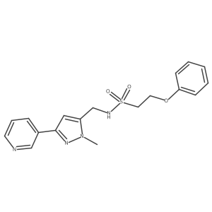 N-((1-methyl-3-(pyridin-3-yl)-1H-pyrazol-5-yl)methyl)-2-phenoxyethanesulfonamide Structure