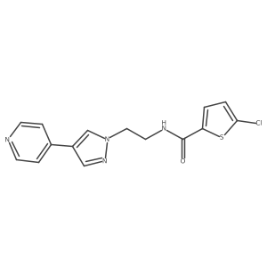 5-chloro-N-{2-[4-(pyridin-4-yl)-1H-pyrazol-1-yl]ethyl}thiophene-2-carboxamide结构式