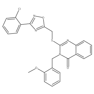 2-(((3-(2-chlorophenyl)-1,2,4-oxadiazol-5-yl)methyl)thio)-3-(2-methoxybenzyl)quinazolin-4(3H)-one Structure