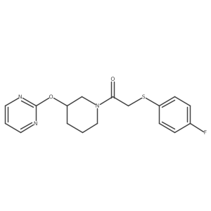 2-((4-Fluorophenyl)thio)-1-(3-(pyrimidin-2-yloxy)piperidin-1-yl)ethanone Structure