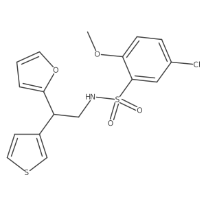 5-chloro-N-(2-(furan-2-yl)-2-(thiophen-3-yl)ethyl)-2-methoxybenzenesulfonamide结构式