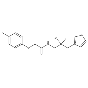 2-[(4-fluorophenyl)sulfanyl]-N-{2-hydroxy-2-[(thiophen-3-yl)methyl]propyl}acetamide结构式