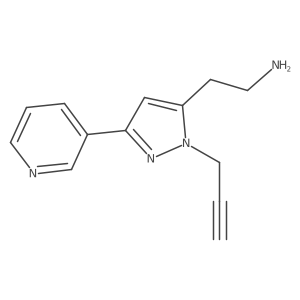 2-(1-(prop-2-yn-1-yl)-3-(pyridin-3-yl)-1H-pyrazol-5-yl)ethan-1-amine Structure
