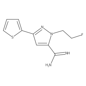 1-(2-fluoroethyl)-3-(thiophen-2-yl)-1H-pyrazole-5-carboximidamide Structure