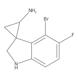 4'-Bromo-5'-fluoro-1',2'-dihydrospiro[cyclopropane-1,3'-indole]-3-amine结构式