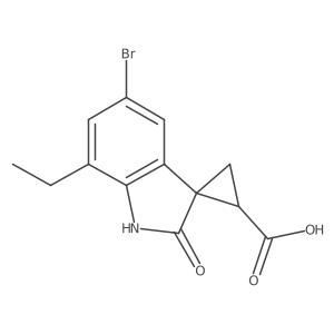 5'-Bromo-7'-ethyl-2'-oxo-1',2'-dihydrospiro[cyclopropane-1,3'-indole]-2-carboxylic acid Structure