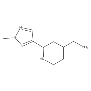 [2-(1-methyl-1H-pyrazol-4-yl)piperidin-4-yl]methanamine Structure