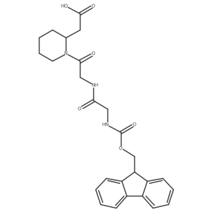2-[(2R)-1-{2-[2-({[(9H-fluoren-9-yl)methoxy]carbonyl}amino)acetamido]acetyl}piperidin-2-yl]acetic acid结构式