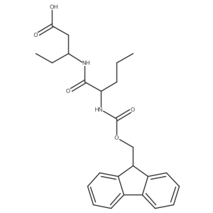 (3R)-3-[(2S)-2-({[(9H-fluoren-9-yl)methoxy]carbonyl}amino)pentanamido]pentanoic acid结构式