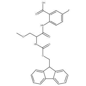2-[(2S)-2-({[(9H-fluoren-9-yl)methoxy]carbonyl}amino)-3-methoxypropanamido]-5-fluorobenzoic acid结构式