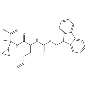 2-cyclopropyl-2-[2-({[(9H-fluoren-9-yl)methoxy]carbonyl}amino)hex-5-enamido]propanoic acid结构式