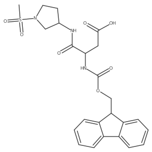 3-({[(9H-fluoren-9-yl)methoxy]carbonyl}amino)-3-[(1-methanesulfonylpyrrolidin-3-yl)carbamoyl]propanoic acid Structure