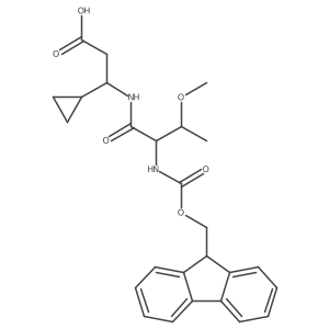 3-cyclopropyl-3-[2-({[(9H-fluoren-9-yl)methoxy]carbonyl}amino)-3-methoxybutanamido]propanoic acid Structure