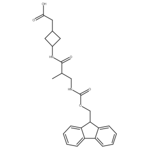 2-{3-[3-({[(9H-fluoren-9-yl)methoxy]carbonyl}amino)-2-methylpropanamido]cyclobutyl}acetic acid结构式