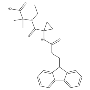 2-{N-ethyl-1-[1-({[(9H-fluoren-9-yl)methoxy]carbonyl}amino)cyclopropyl]formamido}-2-methylpropanoic acid结构式