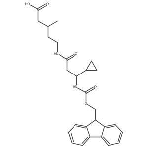 5-[3-cyclopropyl-3-({[(9H-fluoren-9-yl)methoxy]carbonyl}amino)propanamido]-3-methylpentanoic acid Structure