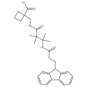 1-{[3-({[(9H-fluoren-9-yl)methoxy]carbonyl}amino)-2,2,3-trimethylbutanamido]methyl}cyclobutane-1-carboxylic acid Structure