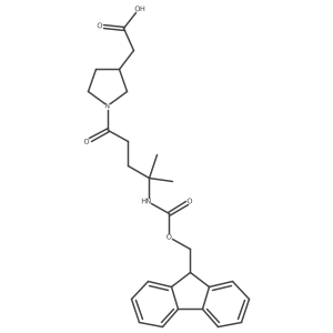 2-{1-[4-({[(9H-fluoren-9-yl)methoxy]carbonyl}amino)-4-methylpentanoyl]pyrrolidin-3-yl}acetic acid结构式