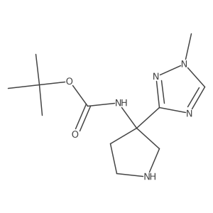 tert-butyl N-[3-(1-methyl-1H-1,2,4-triazol-3-yl)pyrrolidin-3-yl]carbamate结构式