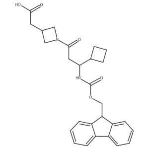 2-{1-[3-cyclobutyl-3-({[(9H-fluoren-9-yl)methoxy]carbonyl}amino)propanoyl]azetidin-3-yl}acetic acid结构式