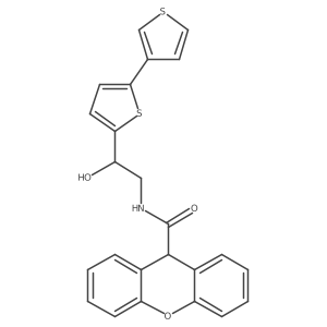 N-(2-([2,3'-bithiophen]-5-yl)-2-hydroxyethyl)-9H-xanthene-9-carboxamide结构式