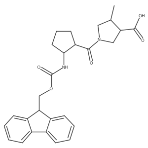 rac-(3R,4R)-1-[2-({[(9H-fluoren-9-yl)methoxy]carbonyl}amino)cyclopentanecarbonyl]-4-methylpyrrolidine-3-carboxylic acid Structure
