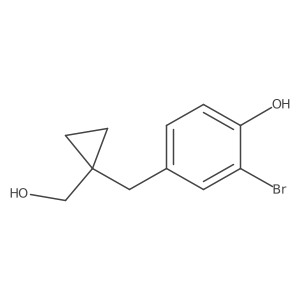 2-Bromo-4-{[1-(hydroxymethyl)cyclopropyl]methyl}phenol结构式