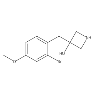 3-[(2-Bromo-4-methoxyphenyl)methyl]azetidin-3-ol结构式