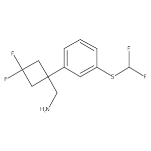 (1-{3-[(Difluoromethyl)sulfanyl]phenyl}-3,3-difluorocyclobutyl)methanamine结构式
