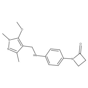 1-(4-{[(5-methoxy-1,3-dimethyl-1H-pyrazol-4-yl)methyl]amino}phenyl)azetidin-2-one Structure