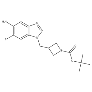 tert-butyl 3-[(5-amino-6-fluoro-1H-1,2,3-benzotriazol-1-yl)methyl]azetidine-1-carboxylate结构式