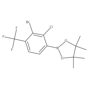 2-[3-bromo-2-chloro-4-(trifluoromethyl)phenyl]-4,4,5,5-tetramethyl-1,3,2-dioxaborolane结构式
