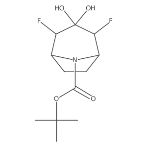 cis 8-Boc-2,4-difluoro-3,3-dihydroxy-8-azabicyclo[3.2.1]octane Structure