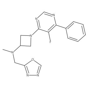 1-(5-fluoro-6-phenylpyrimidin-4-yl)-N-methyl-N-[(1,3,4-oxadiazol-2-yl)methyl]azetidin-3-amine Structure