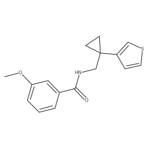 3-methoxy-N-{[1-(thiophen-3-yl)cyclopropyl]methyl}benzamide结构式