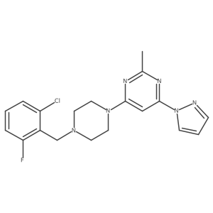 4-{4-[(2-chloro-6-fluorophenyl)methyl]piperazin-1-yl}-2-methyl-6-(1H-pyrazol-1-yl)pyrimidine Structure