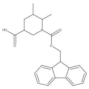 rac-(3R,5S,6S)-1-{[(9H-fluoren-9-yl)methoxy]carbonyl}-5,6-dimethylpiperidine-3-carboxylic acid结构式