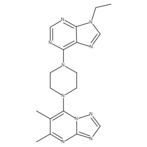 6-(4-{5,6-dimethyl-[1,2,4]triazolo[1,5-a]pyrimidin-7-yl}piperazin-1-yl)-9-ethyl-9H-purine结构式