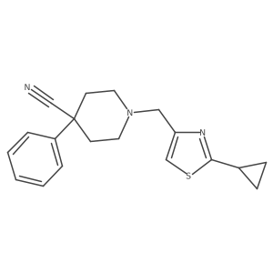 1-[(2-Cyclopropyl-1,3-thiazol-4-yl)methyl]-4-phenylpiperidine-4-carbonitrile Structure