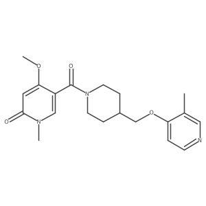 4-Methoxy-1-methyl-5-(4-{[(3-methylpyridin-4-yl)oxy]methyl}piperidine-1-carbonyl)-1,2-dihydropyridin-2-one Structure