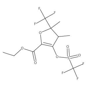 Ethyl (4R,5R)-4,5-Dimethyl-5-(trifluoromethyl)-3-[[(trifluoromethyl)sulfonyl]oxy]-4,5-dihydrofuran-2-carboxylate结构式