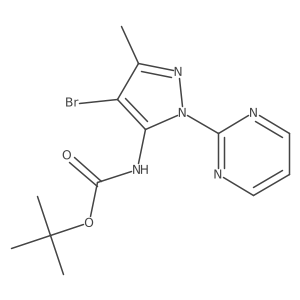 tert-butyl N-[4-bromo-3-methyl-1-(pyrimidin-2-yl)-1H-pyrazol-5-yl]carbamate结构式