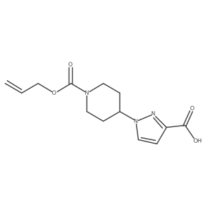 1-{1-[(prop-2-en-1-yloxy)carbonyl]piperidin-4-yl}-1H-pyrazole-3-carboxylic acid结构式
